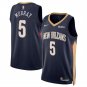 New Orleans Pelicans #5 Dejounte Murray Navy Icon Edition Stitched Basketball