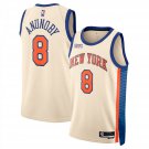 New Yok Knicks #8 OG Anunoby City Edition Basketball  White Cream 2025-26