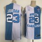 North Carolina #23 Michael Jordan Split  White Blue Spliced