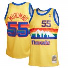 Nuggets #55 Dikembe Mutombo Basketball  Yellow Gold