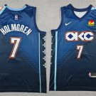 Oklahoma City Thunder #7 Chet Holmgren City Edition Basketball  Charcoal Gray Navy
