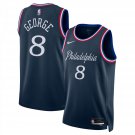Philadelphia 76ers #8 Paul George City Edition Stitched  Navy 2025-26