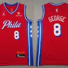 Philadelphia 76ers #8 Paul George Red 2024 Draft Statement Edition