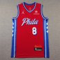 Philadelphia 76ers #8 Paul George Red 2024 Draft Statement Edition