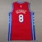 Philadelphia 76ers #8 Paul George Red 2024 Draft Statement Edition