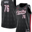 Portland Trail Blazers #76 Taze Moore Black 2024 25 City Edition Edition Stitched