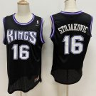 Sacramento Kings #16 Peja Stojakovic Basketball  Black