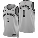 San Antonio Spurs #1 Victor Wembanyama Silver Gray 2025 Statement Edition