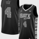 San Antonio Spurs #4 De'Aaron Fox Black Statement Edition Stitched Basketball