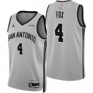 San Antonio Spurs #4 De'Aaron Fox Gray Silver 2025 Statement Edition