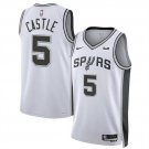 San Antonio Spurs #5 Stephon Castle White 2024 Association Edition Basketball