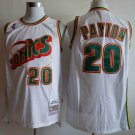 Seattle Supersonics #20 Gary Payton White  Throwback
