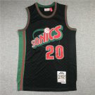 Supersonics #20 Gary Payton Black  Lattice Checked Plaid
