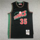 Supersonics #35 Kevin Durant Black  Lattice Checked Plaid