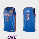 Thunder #5 Luguentz Dort Icon Basketball  Blue