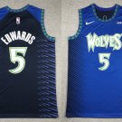 Timberlves #5 Anthony Edwards City Stitched Basketball  Blue