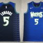 Timberlves #5 Anthony Edwards City Stitched Basketball  Blue