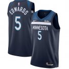 Timberlves #5 Anthony Edwards Navy Stitched Basketball