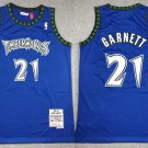 Timberlves #21 Kevin Garnett Blue Basketball  Throwback 2004