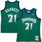 Timberlves #21 Kevin Garnett green  Mitchell & Ness 1995