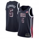USA Basketball #5 Anthony Edwards Navy 2024 Swingman Stitched