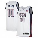 USA Basketball #10 Jayson Tatum White 2024 Swingman Stitched