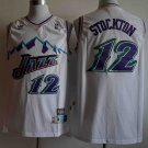 Utah Jazz 12# John Stockton Basketball  White Throwback