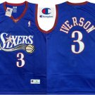 Vintage Vintage 90s Champion 76ers #3 Allen Iverson Basketball  Blue