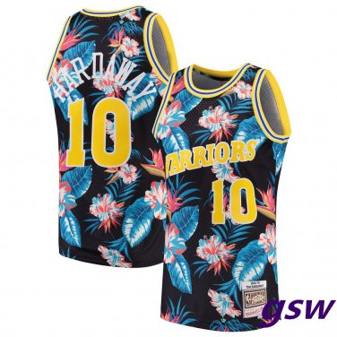 Warriors #10 Anfernee Hardaway Mitchell Ness Floral  Black