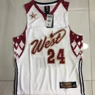 West All Star Game Lakers #24 Kobe Bryant Stitched AU  White