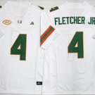 Miami Hurricanes White #4 FLETCHER JR..