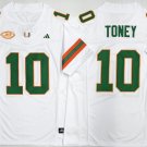 Miami Hurricanes White #10 TONEY.