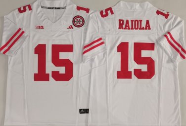 Nebraska Huskers White #15 RAIOLA.