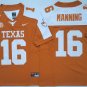 Texas Longhorns Yellow+White #16 MANNING.