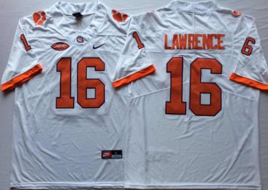 Clemson Tigers White #16 LAWRENCE.