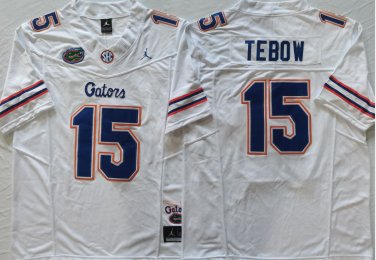 Florida Gators White #15 TEBOW.
