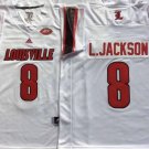 Louisville Cardinals White #8 L.JACKSON.