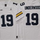Michigan Wolverines White #19 UNDERWOOD.