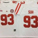 Nebraska Huskers White #93 SUH.