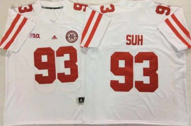 Nebraska Huskers White #93 SUH.