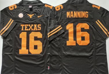Texas Longhorns Black 16 MANNING.