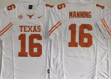 Texas Longhorns White #16 MANNING.