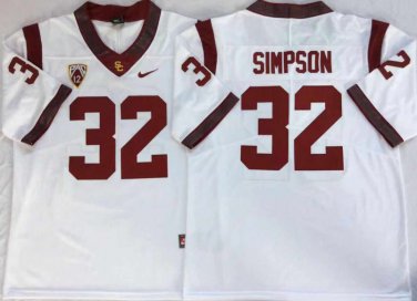 USC Trojans White #32 SIMPSON.