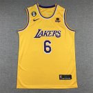 23 Lakers 6 yellow round neck