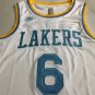 23rd season Lakers No. 6 Classic Retro White XS-XXL