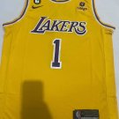 23rd season Lakers No.1 yellow  jersey