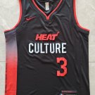 24 season NBA Heat 3 Wade City Edition Black Shirt