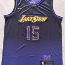 25 new NBA Lakers 15 # Reeves City Edition gradient purple jersey