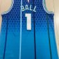75th Anniversary Hornets No.1 Blue Transfer Jordan jersey