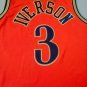 76ers 3 # Iverson Orange Red Retro Jersey